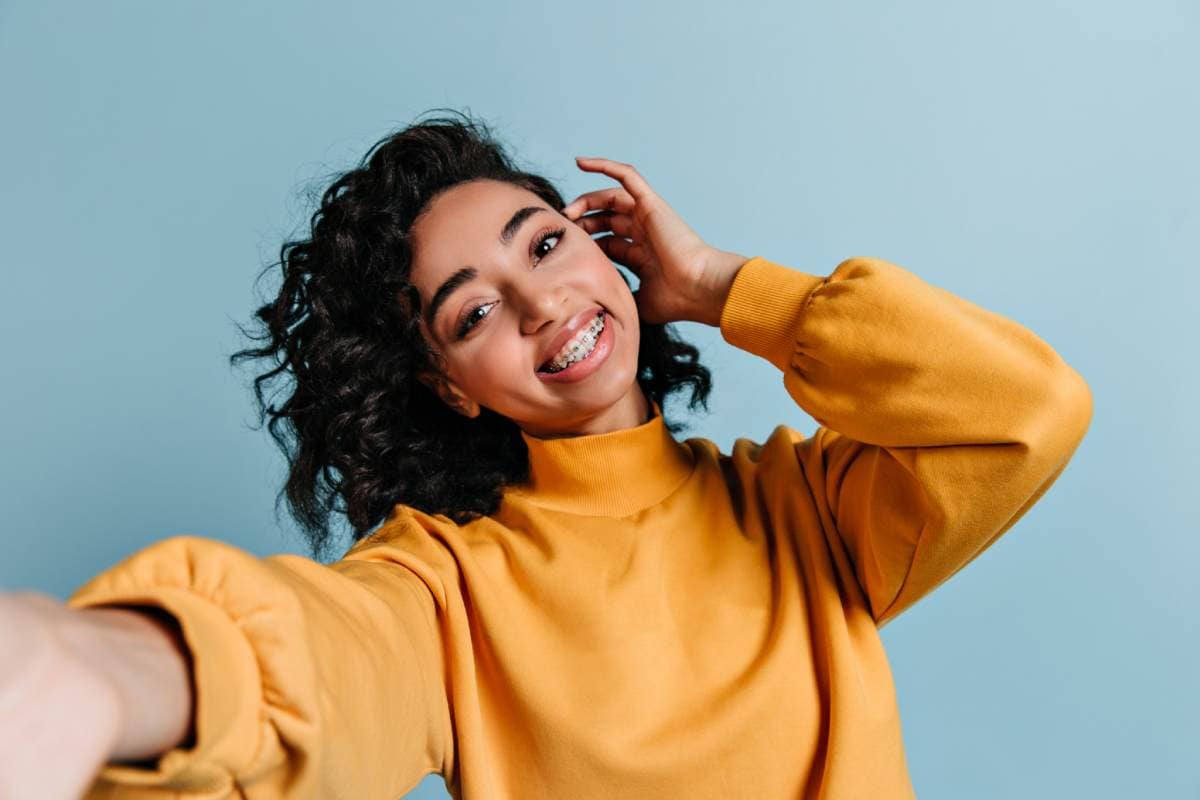 Beautiful girl with braces